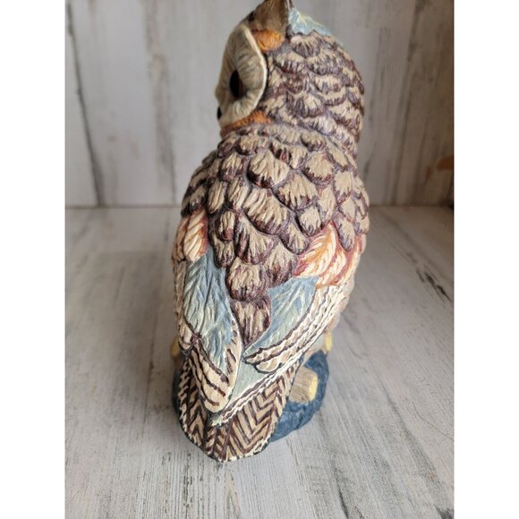 Vintage big eyed owl bird plaster unique bird xmas home decor figure - Picture 7 of 10